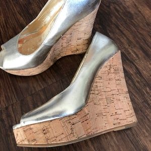 Steve Madden Metallic Gold Super High Wedges